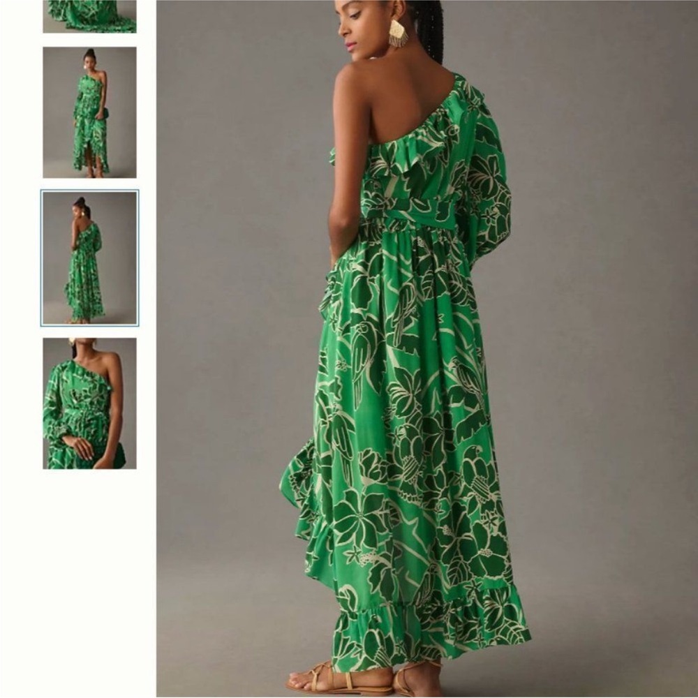 FARM Rio Green Floral One-Shoulder Dress - Picture 2 of 9